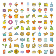 food icons color design
