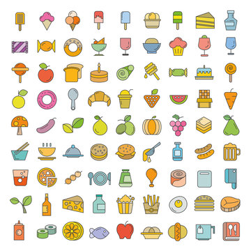 food icons color design