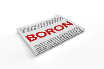 Boron on Newspaper background