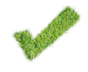 Fototapeta na wymiar Green grass check mark icon