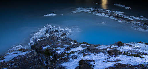 Evening photo of The Blue Lagoon geothermal spa, Iceland