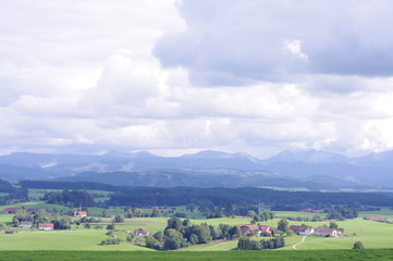 Fototapeta na wymiar clouds green landscape