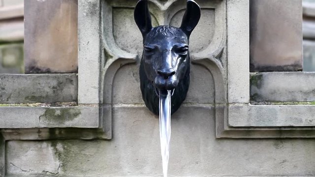 Animal Sculpture on Fountain in Frankfurt