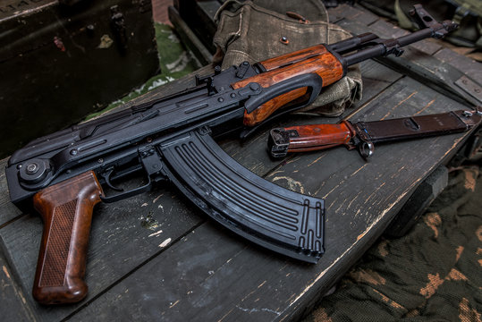 Polish AKMS Kalashnikov's rifle