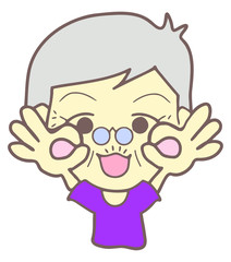 Cute Grandma with okay signs