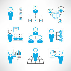 business management and organization concept icons