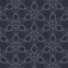 Abstract linear petal flower. Vector pattern. pattern is on swatches panel