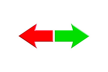 Green and Red Arrow Pointing Left and Right Side