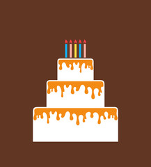 Birthday cake. Isolated  cake on white background