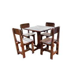Wood table isolated on white background., This has clipping path.