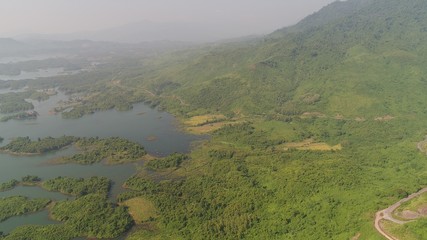 Laos autour de Viang Vieng vue du ciel