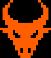 Fototapeta premium Bull or goat icon pixel art