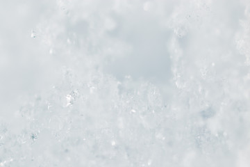 Fototapeta premium Snow in nature as a background. macro
