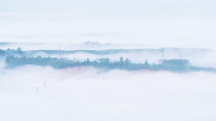 Foggy morning over the city