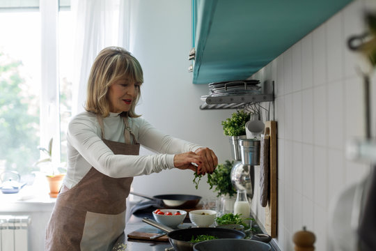 Woman preparing meal