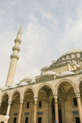 The courtyard of the Suleymaniye Mosque. Istambul, Turkey