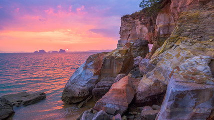 Buffalo Nose cape is mean hole in the cape look like nose of buffalo location is in Thalane Krabi can go there by boat. Buffalo Nose cave have a small beach when high tide the beach is flooded