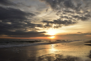 Fototapeta na wymiar Sunset at Atlantic Beach North Carolina 