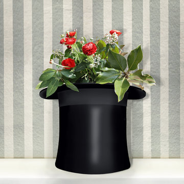 Cylinder with Red Roses