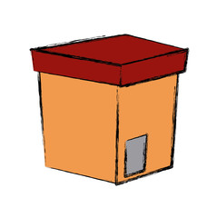 Cardboard delivery box icon vector illustration graphic design