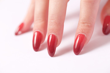 close up of red nails