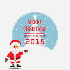 Fototapeta na wymiar Christmas Greeting Card with Christmas tree. Vector illustration