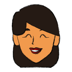 beautiful woman smiling face icon vector illustration graphic design