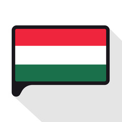 Speech Bubble flag of Hungary. The symbol of Independence Day, a souvenir, a button language, an icon.