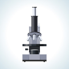 Concept microscope. Symbol an old laboratory study, schooling, scientific study.