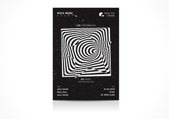 Rock Festival Flyer templates. Mockup Vector illustration.