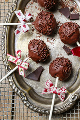 Chocolate cake pops.