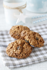 Sesame cookies on table