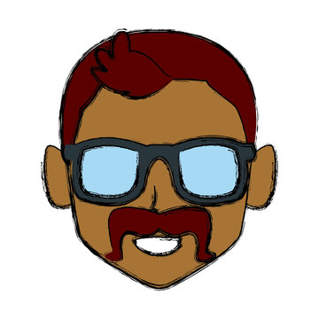 Man with sunglasses profile icon vector illustration graphic design