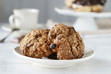 Oatmeal cookies on table