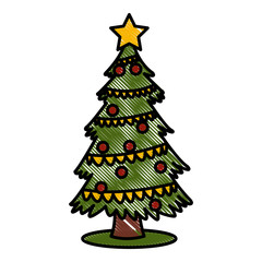 Cute christmas tree icon vector illustration graphic design