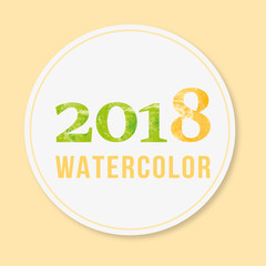 Naklejka premium 2018 watercolor Vector illustration