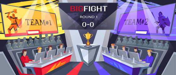 Cybersport Teams Big Fight on Vector Illustration © robu_s