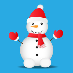 snowman on the background. New Year. Christmas. vector illustration