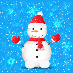 snowman on the background. New Year. Christmas. vector illustration
