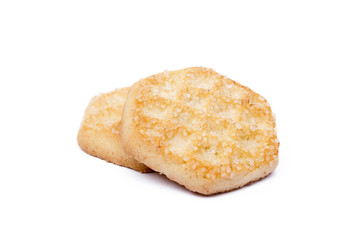 Tasty cookies biscuits isolated on white background 