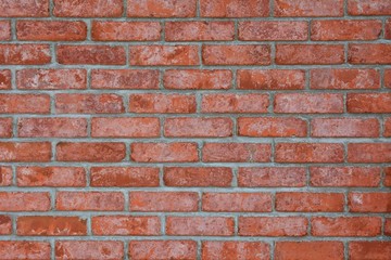 Old red brick wall texture.