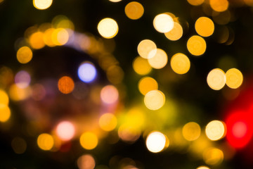 Abstract yellow light bokeh background