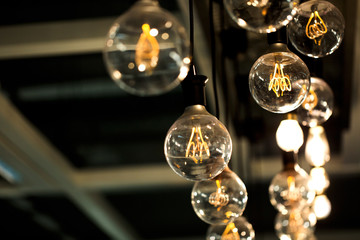 Group of modern lamps