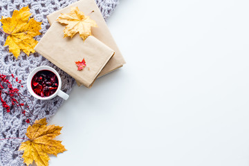 Background with autumn yellow leaves