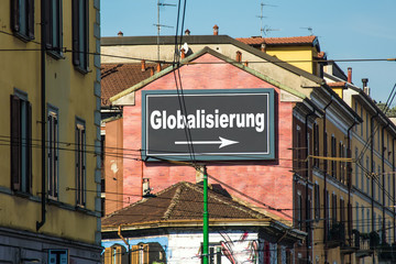 Fototapeta premium Schild 215 - Globalisierung