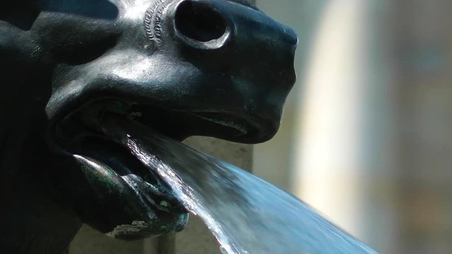 Animal Sculpture on Fountain in Frankfurt