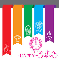 Happy Easter card bookmarks. Vector elements
