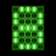 Number eight 8 on green LED display. vector eps 10