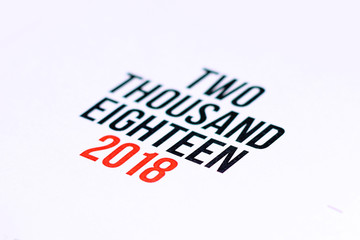 Close up of year 2018.