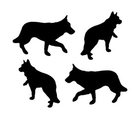 Dog silhouette set